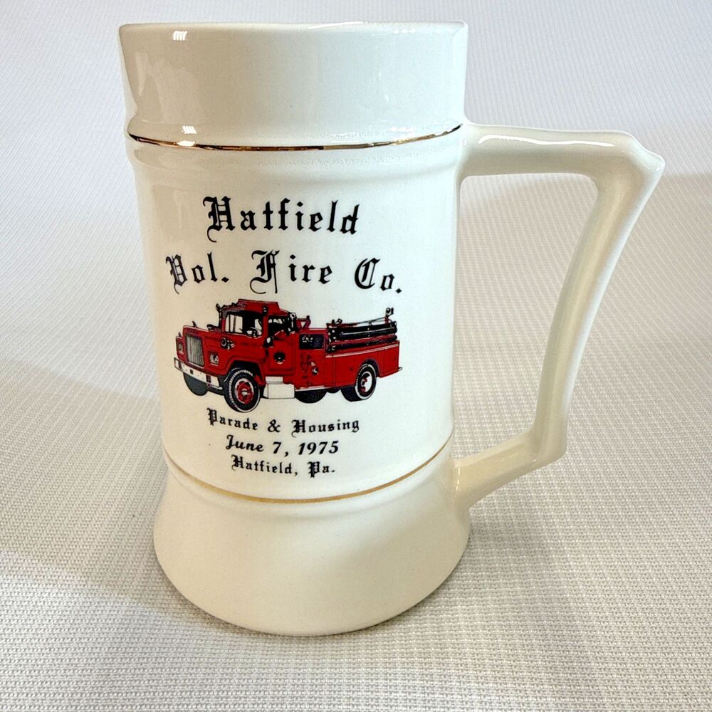 Vintage Hatfield Vol. Fire Co. - Hatfield PA 6/7/1975 - Cup Mug Beer Stein - USA